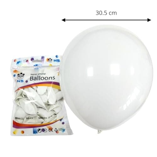 50 Ballons Blancs 12 Pouces 30 Cm Naturel Latex Biodégradable Écologique Gonflables Air Hélium Eau Pour Baby Shower Baptême Anniversaire Graduation Mariage Arc Macaron