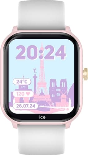 Ice-Watch - ICE smart junior 2.0 Pink White - Montre connectée rose pour enfant avec bracelet en silicone blanc - 022797 (1,75 pouces)
