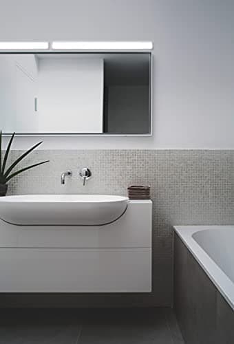 LEDVANCE Luminaire miroir LED pratique pour la salle de bain en aluminium de haute qualité, couleur de lumière réglable via interrupteur mural (blanc chaud ou blanc froid), avec protection IP44, 14W