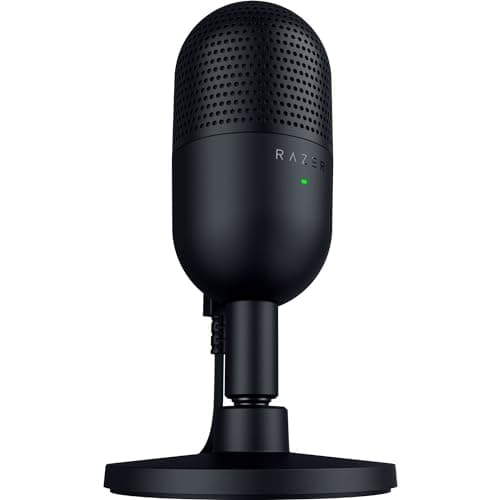 Razer Seiren V3 Mini - Microphone USB ultra-compact (microphone à condensateur 14 mm, directivité supercardioïde, détecteur de mise en sourdine, absorbeur de chocs intégré) Noir