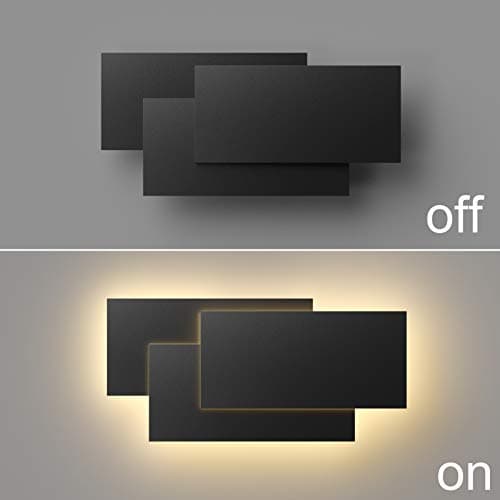 Klighten Appliques Murales Interieur LED Lampe 36W 40CM Moderne Applique Murale pour Chambre Maison Couloir Salon Blanc chaud 3000K (Noir)