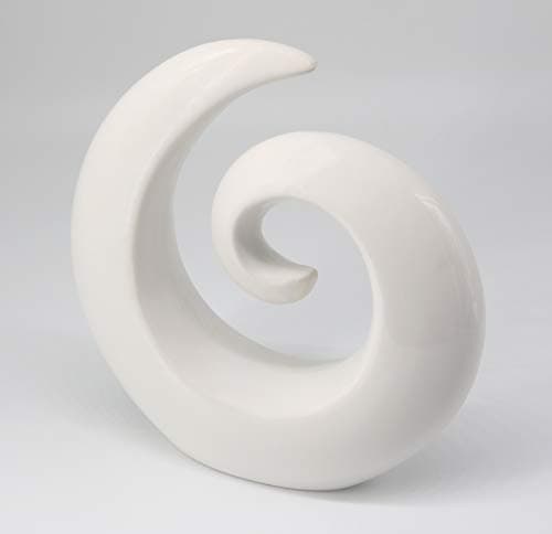 Paire élégante de Sculptures en céramique - décoration Moderne en Noir et Blanc - décoration de 16 cm de Haut chacune
