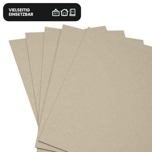 Netuno 20 Feuilles de Carton Gris A5 148x210 mm Carton de Reliure 1,7 mm Papier cartonné Gris 1046g idéal pour Bricolage Reliure de Livres création de calendriers DIY Loisirs creatifs modélisme