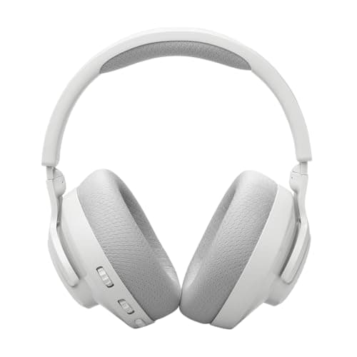 JBL Quantum 360 Casque gaming circum-auriculaire sans fil, double connexion 2,4 GHz et Bluetooth, autonomie 22 h, micro amovible, compatible avec plusieurs plateformes, blanc