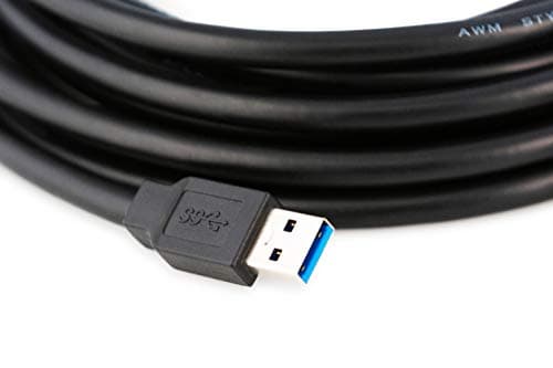 MutecPower Câble USB 3.0 Haute Vitesse - Male vers Femelle - avec 2 Câble LED Répéteur IC ‘’une au milieu et une à l'extrémité’’ - Noir - 15 mètres