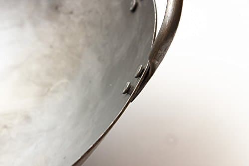 Craft Wok Grand wok lourd de 16 pouces de style canton en acier au carbone martelé à la main (diamètre 40cm, fond rond)/731W87