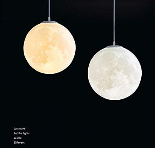 KRUIHAN Lampe Lune Plafond,Lune Chambre Enfant,Suspension Luminaire Lune,Plafonnier Boule,Suspension Planet,Lustre Chambre,Lustre Salon Moderne(Ampoule n'est Pas Inclus),22cm