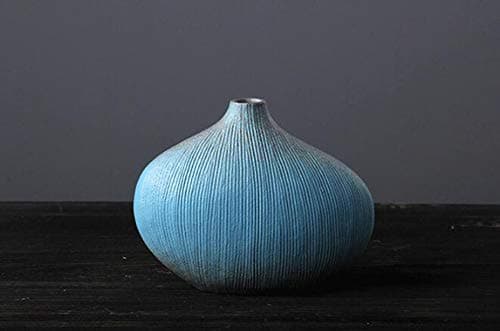 Maya Star Ikebana Vase japonais en céramique pour arrangement de fleurs Bleu