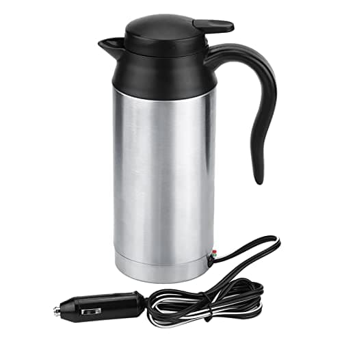 Wakects 750ml Bouilloire de Voyage pour Voiture en Acier Inoxydable, DC 12V 120W Bouilloire Allume Cigare Bouilloire de Voyage Portable pour eau Chaude, Café