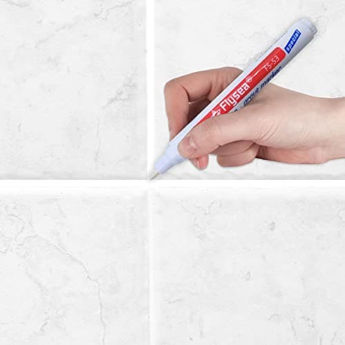 Gusengo Stylo À Joint Carralage Blanc/Beige, Peinture pour Carrelage Salle Bain, Kit Reparation Carrelage, Stylo À Coulis Carreaux pour Salle Bain, Cuisine, Porche, Terrasse