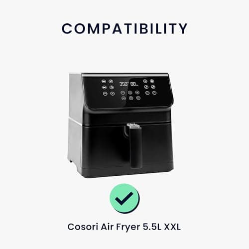 kwmobile Housse compatible avec Cosori Air Fryer 5.5L XXL housse - Housse de protection intégrale pour friteuse à chaud friteuse sans huile - blanc-noir