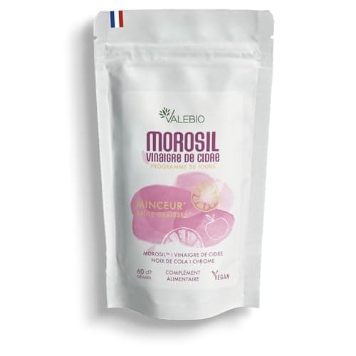 Morosil ® + vinaigre de cidre | Contrôle du poids, brûle graisse, digestion & régulation de la glycémie | 60 gélules gastro-résistantes | Valebio