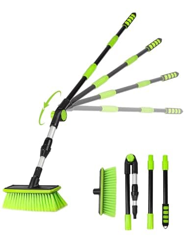 151cm PBT 180° Brosse Lavage Voiture Rotative Manche Long La Nouvelle TêTe Brosse N’Est Pas Facile à Produire Cheveux Flottants pour Balayage Neige SUV Truck RV Caravan Nettoyage IntéRieur ExtéRieur