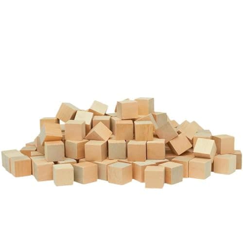 500 Cube en Bois, Cube Bois 1x1x1CM, Cubes en Bois Naturel Blocs de Bois Vierges Non Traités pour Bricolage, Puzzle DIY, Peinture, Décoration