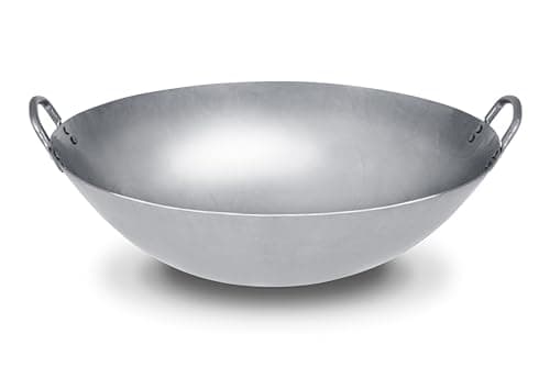 Craft Wok 46 cm Grand wok en acier carbone martelé à la main style canton 45,7 cm (fond rond) / 731W87-18in