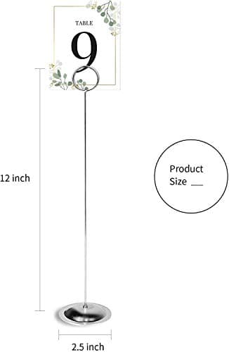 HOHIYA 30.5 cm Porte Numéro de Table Mariage Lot de 12