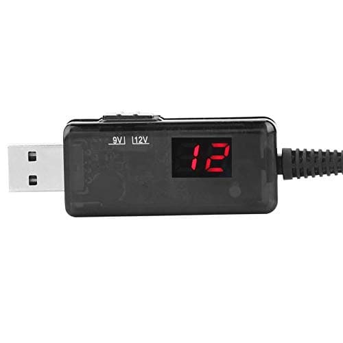 Estink USB Boost Voltage, USB to DC Boost Cable Router Step-up Voltage Converter Display 9V / 12V