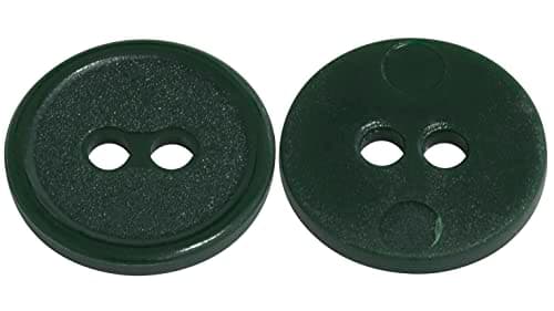 AERZETIX - C65545 - Lot de 50 Boutons à coudre ronds Ø15x2.2 mm avec bord à 2 trous L24 24L en plastique - couleur: vert foncé - diamètre de l'ouverture 2 mm - mercerie couture vêtements