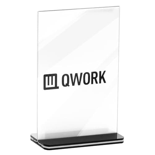 QWORK® 6PCS Présentoirs de Table en Acrylique - A5 - pour Affiches Menus Brochures Bureaux Boutiques Hôtels Restaurants Expositions Mariages