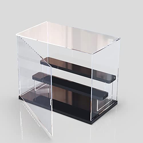 Nynelly 3 Niveaux Vitrine pour Collection en Acrylique,Assembler Boîte Présentoir Vitrine Antipoussière pour Action Pop Figures Jouets De Collection,Noir, 12.6 "Lx7 Wx10 H