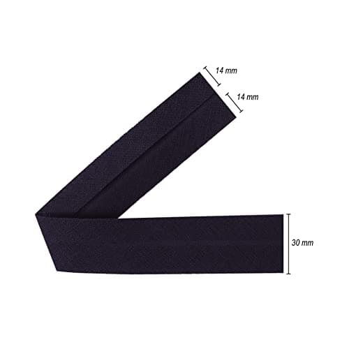 TEXTEX = biais de 30 mm de large. 50 % coton et 50 % polyester. Pièce de 10 m (bleu marine)