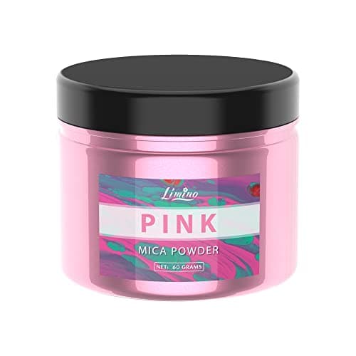 Colorant résine époxy Métalliqu - 60g Poudre Mica Pigment de résine époxy pour Epoxy Resin, Fabrication de Savon - Mica Powder Naturel pour Art de Résine, Peinture, Nail Art, Bombe de Bain (Rose)