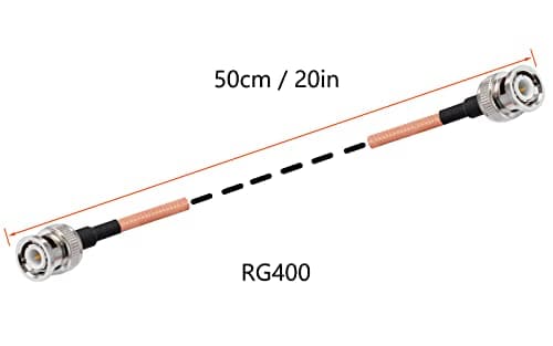 Vecys Câble BNC Mâle vers BNC Mâle 50ohm BNC Mâle vers Mâle RG400 RF Coaxial Pigtail Jumper Cable 20 "/ 50cm pour Antennes RF Ham Radio Handheld