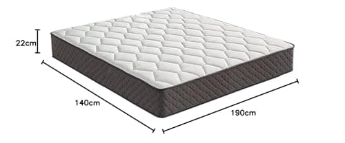 IZTOSS Matelas 140x190cm - Épaisseur 22cm - Luxe Matelas de Lit d'Adulte et d'enfant - Mousse à Mémoire - 7 Zones de Confort Mousse Mémoire Adaptative