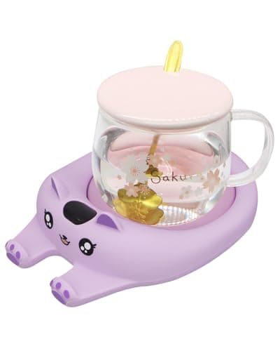 Chauffe Tasse, Chauffe café pour Bureau, Chauffe-Tasse à café, arrêt Automatique, Chauffe-Bougie Intelligent avec 3 réglages de température, Chauffe-Boisson électrique
