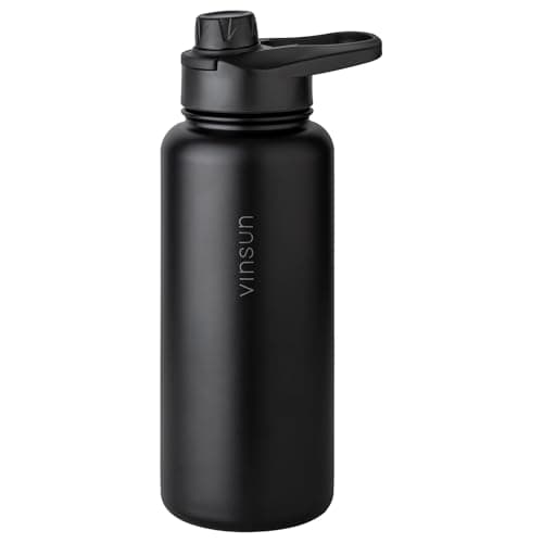 Vinsun Kit Bouchon Gourde, Couvercle à Visser ø57mm avec Ouverture pour Boire - Anti-Fuite, sans BPA, Joint en Silicone - Bouchon à Vis pour Bouteille Inox