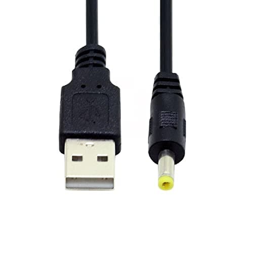 Cablecc Lot de 2 câbles d'alimentation ronds USB 2.0 mâle type A vers 5 V CC 4 x 1,7 mm 150 cm 24 AWG