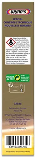 Wynn's Additif Contrôle Technique Diesel - Nettoyant Injecteurs - 325 ML | Réduit les Fumées Noires - Nettoie les Injecteurs Diesel - Aide à Préparer le Véhicule au Contrôle Technique