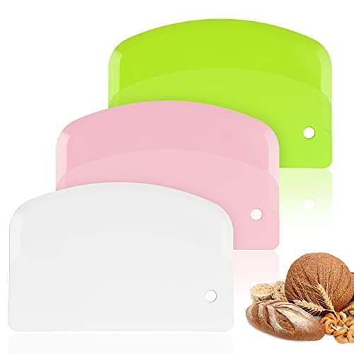 Vilcoon Grattoir à Pâte en Plastique,3Pièces Grattoir à Pâte Coupe-pâte Grattoir Qualité Alimentaire Qui Est Sûr et Sain Pas Facile à Casser Pour Cuisine,Pâtisserie Crêpes Le