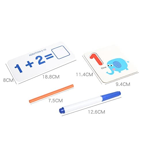 URFEDA Bâtonnets de comptage en bois, blocs de chiffres avec carte flash mathématiques, jouets d'apprentissage précoce Montessori, jouets éducatifs intelligence pour enfants de 3 ans et plus