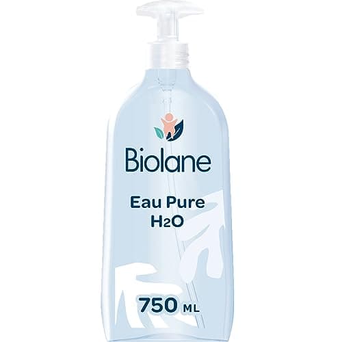 BIOLANE - Eau Pure H2O - Nouveau Packaging - Nettoyant Pour Le Visage, Corps Et Siège Du Bébé - Sans rinçage - 1 flacons-pompe 750ml - Fabriqué en France