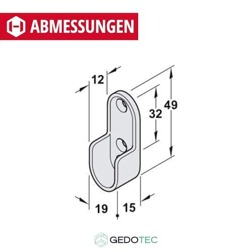 GedoTec® Portemanteaux 1250 mm OVAL Acier acier chromé Tuyau de meubles Tube de penderie 30 x 15 mm incl. 2 Pièce Stock de tube penderie fabriqué en Allemagne