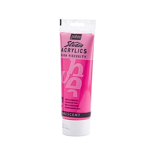Pébéo 837371 Studio Acrylique Tube Rose Fluorescent 100 ml
