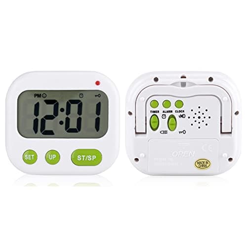 Musique/Vibration Digital LCD, Réveil à Piles Vibration Vibrationswecker Réveil Minuterie de Cuisine électronique avec Rétro-éclairage