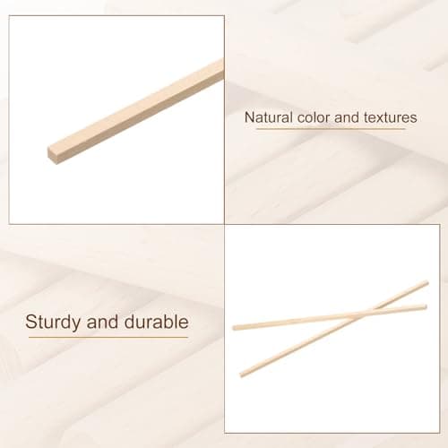 PATIKIL Bâtonnets en Bois de Tige de Bois de 1/4 Pouce, 10 Pièces de 30,5 cm de Long, Bâtonnets Carrés en Bois Non Finis pour L'Artisanat et les Fournitures de Bricolage