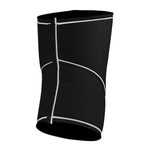 Rehband Genouillère en néoprène de 7 mm, bandage de genou sportive pour CrossFit et powerlifting, stabilise les articulations et les muscles, Couleur:Noir - 1 Paire, Taille:XL