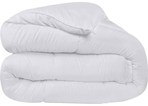 Utopia Bedding Couette 240x260 cm, Couette Chaud 370 GSM, pour lit 2 Personne, Couverture Blanc avec Onglets d'angle (Blanc)