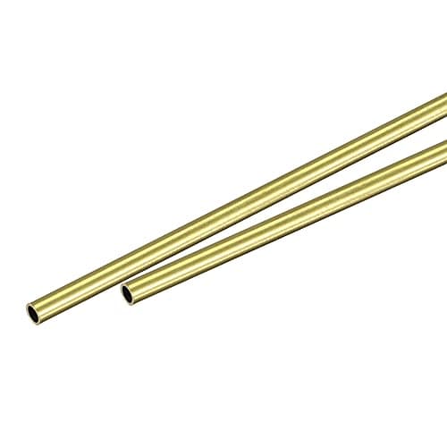 sourcing map Tube Laiton Rond 2.5mm OD 0.25mm Mur Épaisseur 300mm Longueur Tuyau 2Pcs