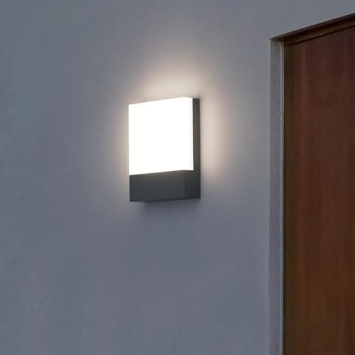 Klighten Lot de 2 24W Lampe Murale LED Interieur/Exterieur, Applique Murale Anthracite Modernes en Aluminium, Éclairage Mural pour Entrée Couloir Escaliers, Blanc Neutre 4500K, IP65, 1500Lumen