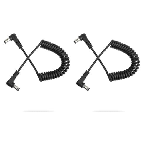 GINTOOYUN DC Power Extension DC 5.5mm x 2.5mm 90 degrés mâle à mâle câble Adaptateur Secteur à Angle Droit dc5525 pour Bande Lihgt, caméra de sécurité CCTV,Moniteur etc(2 PCS)
