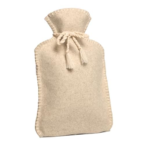 CALINDOO - Bouillotte Eau Chaude En Caoutchouc Naturel Avec Sa Housse Premium Toute Douce - Conçue Conçue Dans Un Moule Unique CALINDOO CALINDOO - Bouchon Hermétique - Housse Flanelle Beige - 2L