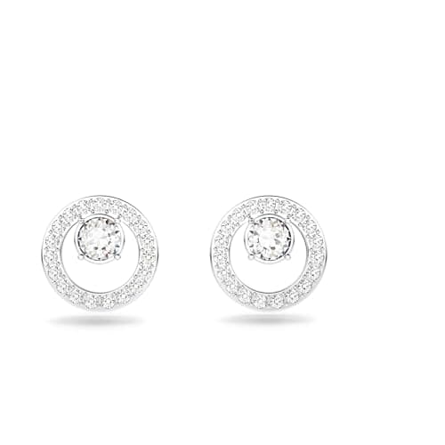 Swarovski Boucles d'oreilles Creativity Circle, petit, blanc, métal rhodié