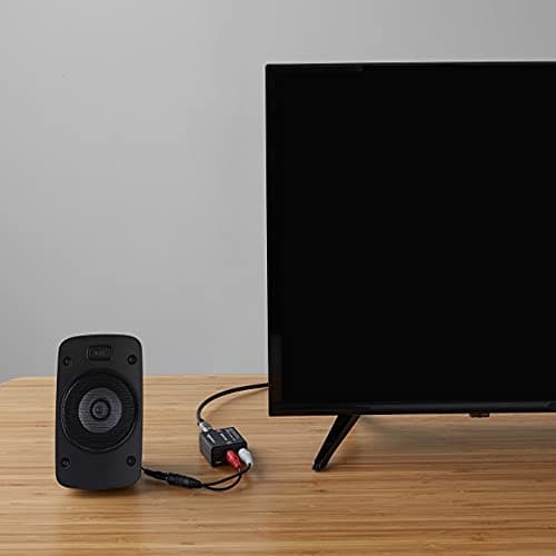 Amazon Basics Convertisseur numérique optique coaxial vers audio analogique RCA, 192 kHz, acrylonitrile butadiène styrène, 2 x 1.6 x 1 inches