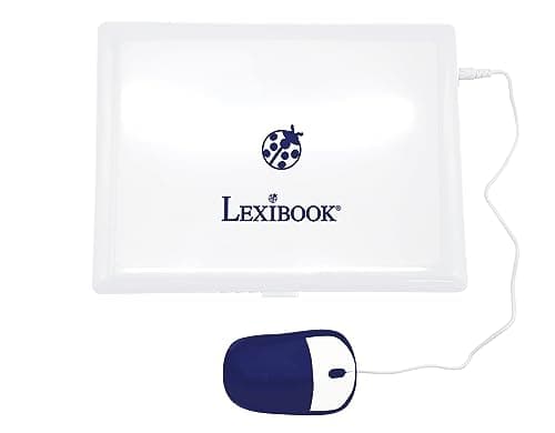 Lexibook Ordinateur Éducatif Bilingue Français/Anglais-Jouet pour Enfants, 170 Activités pour Apprendre Les Langues, Les Mathématiques, la Logique, et S'amuser, Grand écran, Unique, JC599i1, Blanc