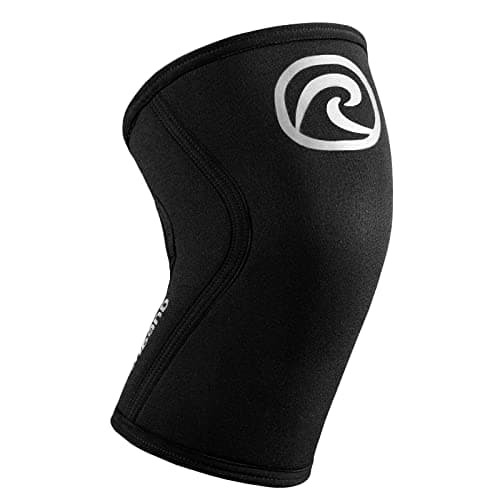 Rehband Genouillère en néoprène de 5 mm pour soutenir les genoux - Stabilise les articulations et les muscles - Idéal pour le sport la musculation, Couleur:Argent/Noir, Taille:S