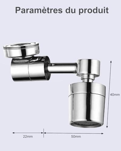 Embout Robinet Cuisine, 1080° Rallonge Robinet Cuisine, Extension Robinet Cuisine, Pour Aérateurs Pour Robinets Cuisine Et Robinets De Salle De Bain